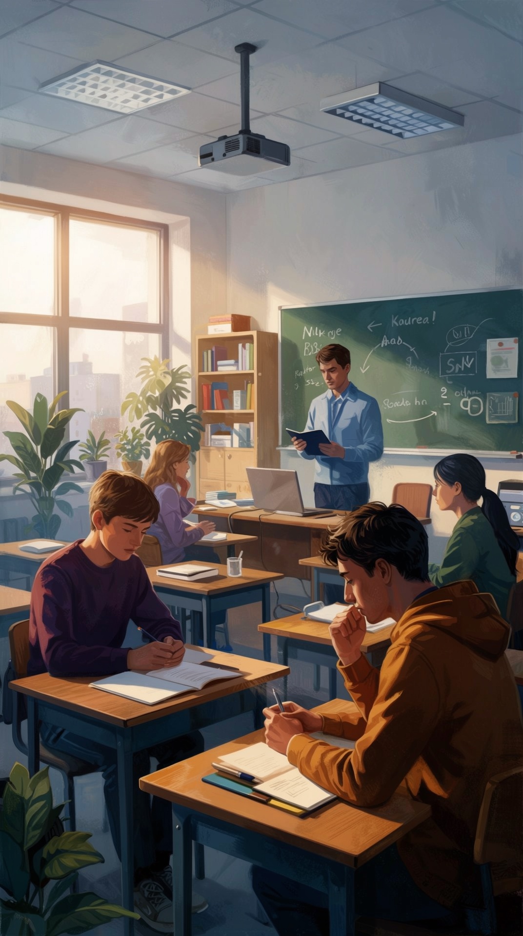 Teacher observing students in classroom for behavioral red flags early intervention